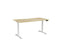 Knight's Haven 1500mm x 800mm Electric Height Adjustable Single Sided Desk, White Powdercoat Frame, With Scallop Top, Choice of Worktop Colours Atlantic Oak KG_HVE3SSD158SWAO