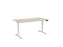 Knight's Haven 1500mm x 800mm Electric Height Adjustable Single Sided Desk, White Powdercoat Frame, With Scallop Top, Choice of Worktop Colours Nordic Maple KG_HVE3SSD158SWNM