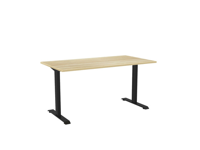 Knight's Haven 1500mm x 800mm Fixed Height Single Sided Desk, Black Frame, Choice of Worktop Colours