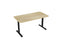 Knight's Haven 1500mm x 800mm Fixed Height Single Sided Desk, Black Frame, Radius Corners Top, Choice of Worktop Colours
