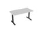 Knight's Haven 1500mm x 800mm Fixed Height Single Sided Desk, Black Frame, Radius Corners Top, Choice of Worktop Colours