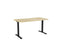 Knight's Haven 1500mm x 800mm Fixed Height Single Sided Desk, Black Frame, Radius Corners Top, Choice of Worktop Colours Atlantic Oak KG_HVFSSD158RBAO
