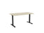 Knight's Haven 1500mm x 800mm Fixed Height Single Sided Desk, Black Frame, Radius Corners Top, Choice of Worktop Colours Nordic Maple KG_HVFSSD158RBNM