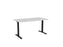 Knight's Haven 1500mm x 800mm Fixed Height Single Sided Desk, Black Frame, Radius Corners Top, Choice of Worktop Colours White KG_HVFSSD158RBW