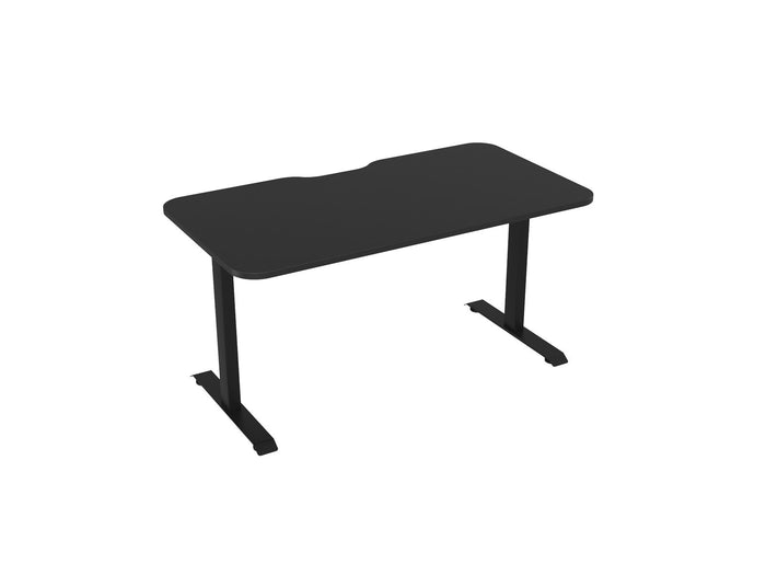 Knight's Haven 1500mm x 800mm Fixed Height Single Sided Desk, Black Frame, Scallop & Radius Corners Top, Choice of Worktop Colours