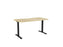 Knight's Haven 1500mm x 800mm Fixed Height Single Sided Desk, Black Frame, Scallop & Radius Corners Top, Choice of Worktop Colours Atlantic Oak KG_HVFSSD158SRBAO