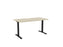 Knight's Haven 1500mm x 800mm Fixed Height Single Sided Desk, Black Frame, Scallop & Radius Corners Top, Choice of Worktop Colours Nordic Maple KG_HVFSSD158SRBNM