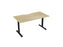 Knight's Haven 1500mm x 800mm Fixed Height Single Sided Desk, Black Frame, Scallop Top, Choice of Worktop Colours