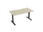 Knight's Haven 1500mm x 800mm Fixed Height Single Sided Desk, Black Frame, Scallop Top, Choice of Worktop Colours