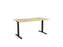 Knight's Haven 1500mm x 800mm Fixed Height Single Sided Desk, Black Frame, Scallop Top, Choice of Worktop Colours Atlantic Oak KG_HVFSSD158SBAO