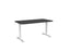 Knight's Haven 1500mm x 800mm Fixed Height Single Sided Desk, White Frame, Radius Corners Top, Choice of Worktop Colours Black KG_HVFSSD158RWBL