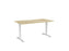 Knight's Haven 1500mm x 800mm Fixed Height Single Sided Desk, White Frame, Scallop Top, Choice of Worktop Colours
