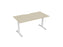 Knight's Haven 1500mm x 800mm Fixed Height Single Sided Desk, White Frame, Scallop Top, Choice of Worktop Colours