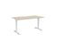 Knight's Haven 1500mm x 800mm Fixed Height Single Sided Desk, White Frame, Scallop Top, Choice of Worktop Colours Nordic Maple KG_HVFSSD158SWNM