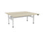 Knight's Haven 1800mm x 800mm Electric Height Adjustable Double Sided Desk, White Powdercoat Frame, Choice of Worktop Colours Nordic Maple KG_HVE3DSD188WNM