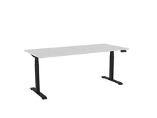 Knight's Haven 1800mm x 800mm Electric Height Adjustable Single Sided Desk, Black Powdercoat Frame, Choice of Worktop Colours White KG_HVE3SSD188BW