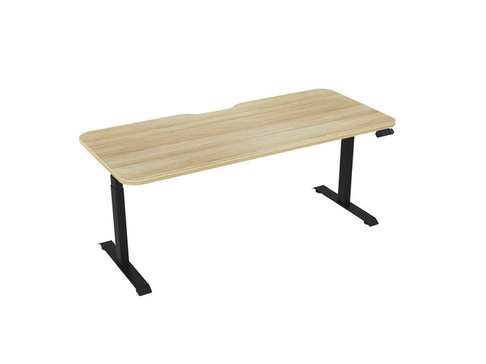 Knight's Haven 1800mm x 800mm Electric Height Adjustable Single Sided Desk, Black Powdercoat Frame, With Scallop & Radius Corners Top, Choice of Worktop Colours