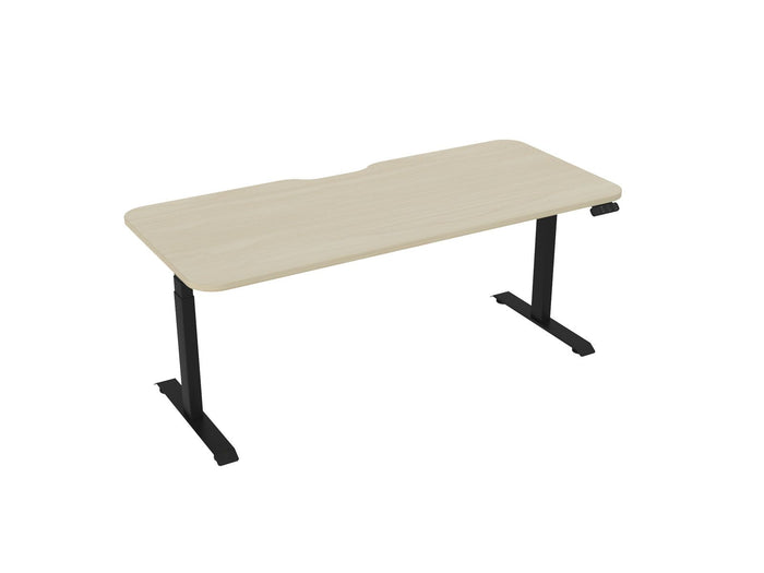Knight's Haven 1800mm x 800mm Electric Height Adjustable Single Sided Desk, Black Powdercoat Frame, With Scallop & Radius Corners Top, Choice of Worktop Colours