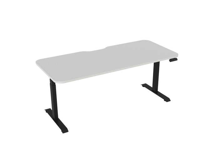 Knight's Haven 1800mm x 800mm Electric Height Adjustable Single Sided Desk, Black Powdercoat Frame, With Scallop & Radius Corners Top, Choice of Worktop Colours