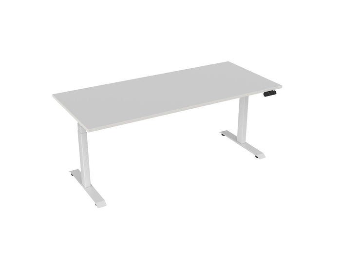 Knight's Haven 1800mm x 800mm Electric Height Adjustable Single Sided Desk, White Powdercoat Frame, Choice of Worktop Colours