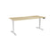 Knight's Haven 1800mm x 800mm Electric Height Adjustable Single Sided Desk, White Powdercoat Frame, With Scallop Top, Choice of Worktop Colours Atlantic Oak KG_HVE3SSD188SWAO