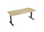 Knight's Haven 1800mm x 800mm Fixed Height Single Sided Desk, Black Frame, Radius Corners Top, Choice of Worktop Colours