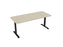 Knight's Haven 1800mm x 800mm Fixed Height Single Sided Desk, Black Frame, Radius Corners Top, Choice of Worktop Colours
