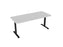Knight's Haven 1800mm x 800mm Fixed Height Single Sided Desk, Black Frame, Radius Corners Top, Choice of Worktop Colours