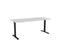 Knight's Haven 1800mm x 800mm Fixed Height Single Sided Desk, Black Frame, Radius Corners Top, Choice of Worktop Colours White KG_HVFSSD188RBW