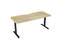 Knight's Haven 1800mm x 800mm Fixed Height Single Sided Desk, Black Frame, Scallop & Radius Corners Top, Choice of Worktop Colours