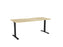 Knight's Haven 1800mm x 800mm Fixed Height Single Sided Desk, Black Frame, Scallop & Radius Corners Top, Choice of Worktop Colours Atlantic Oak KG_HVFSSD188SRBAO