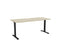 Knight's Haven 1800mm x 800mm Fixed Height Single Sided Desk, Black Frame, Scallop & Radius Corners Top, Choice of Worktop Colours Nordic Maple KG_HVFSSD188SRBNM