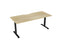 Knight's Haven 1800mm x 800mm Fixed Height Single Sided Desk, Black Frame, Scallop Top, Choice of Worktop Colours