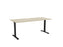 Knight's Haven 1800mm x 800mm Fixed Height Single Sided Desk, Black Frame, Scallop Top, Choice of Worktop Colours Nordic Maple KG_HVFSSD188SBNM
