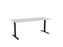 Knight's Haven 1800mm x 800mm Fixed Height Single Sided Desk, Black Frame, Scallop Top, Choice of Worktop Colours White KG_HVFSSD188SBW