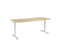 Knight's Haven 1800mm x 800mm Fixed Height Single Sided Desk, White Frame, Radius Corners Top, Choice of Worktop Colours Atlantic Oak KG_HVFSSD188RWAO