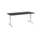 Knight's Haven 1800mm x 800mm Fixed Height Single Sided Desk, White Frame, Radius Corners Top, Choice of Worktop Colours Black KG_HVFSSD188RWBL
