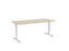 Knight's Haven 1800mm x 800mm Fixed Height Single Sided Desk, White Frame, Radius Corners Top, Choice of Worktop Colours Nordic Maple KG_HVFSSD188RWNM