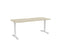 Knight's Haven 1800mm x 800mm Fixed Height Single Sided Desk, White Frame, Scallop & Radius Corners Top, Choice of Worktop Colours Nordic Maple KG_HVFSSD188SRWNM