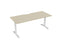 Knight's Haven 1800mm x 800mm Fixed Height Single Sided Desk, White Frame, Scallop Top, Choice of Worktop Colours