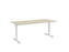 Knight's Haven 1800mm x 800mm Fixed Height Single Sided Desk, White Frame, Scallop Top, Choice of Worktop Colours Nordic Maple KG_HVFSSD188SWNM