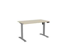 Knight's Haven Boost 1200mm x 700mm Electric Height Adjustable Single Sided Desk, Silver Powdercoat Frame, Nordic Maple Top KG_HVBE2SSD127SNM