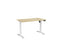 Knight's Haven Boost 1200mm x 700mm Electric Height Adjustable Single Sided Desk, White Powdercoat Frame, Atlantic Oak Top KG_HVBE2SSD127WAO
