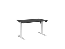Knight's Haven Boost 1200mm x 700mm Electric Height Adjustable Single Sided Desk, White Powdercoat Frame, Black Top KG_HVBE2SSD127WBL