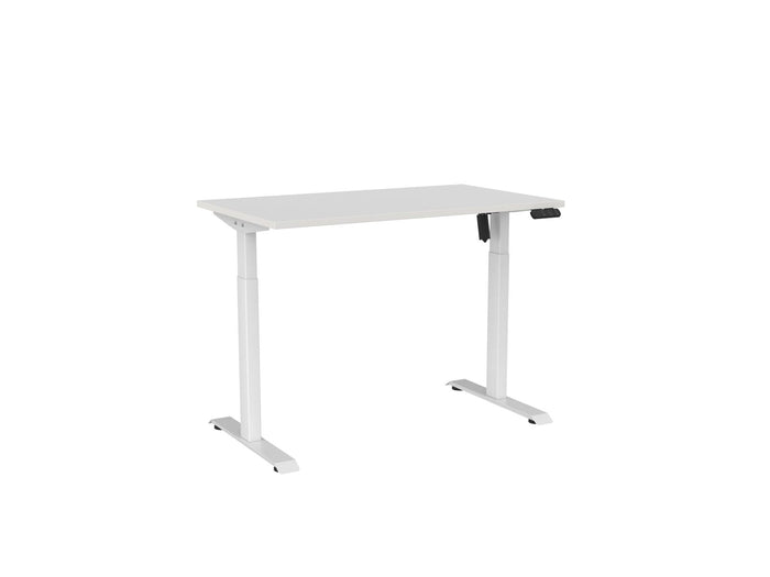 Knight's Haven Boost 1200mm x 700mm Electric Height Adjustable Single Sided Desk, White Powdercoat Frame, White Top KG_HVBE2SSD127WW