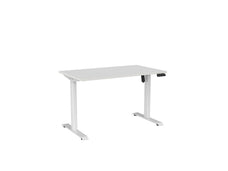 Knight's Haven Boost 1200mm x 700mm Electric Height Adjustable Single Sided Desk, White Powdercoat Frame, White Top KG_HVBE2SSD127WW