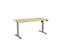 Knight's Haven Boost 1500mm x 800mm Electric Height Adjustable Single Sided Desk, Silver Powdercoat Frame, Atlantic Oak Top KG_HVBE2SSD158SAO