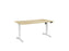 Knight's Haven Boost 1500mm x 800mm Electric Height Adjustable Single Sided Desk, White Powdercoat Frame, Atlantic Oak Top KG_HVBE2SSD158WAO