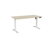 Knight's Haven Boost 1500mm x 800mm Electric Height Adjustable Single Sided Desk, White Powdercoat Frame, Nordic Maple Top KG_HVBE2SSD158WNM