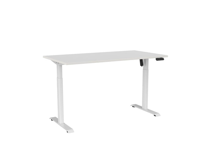 Knight's Haven Boost 1500mm x 800mm Electric Height Adjustable Single Sided Desk, White Powdercoat Frame, White Top KG_HVBE2SSD158WW
